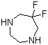 6,6-二氟-1,4-二氮杂环庚烷分子结构 (CAS 529509-58-8)