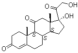 structure of CAS# 53-06-5, Cortisone;17,21-Dihydroxypregn-4-ene-3,11,20-trione