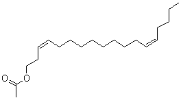 (3Z,13Z)-3,13-十八碳二烯-1-基乙酸酯分子结构 (CAS 53120-27-7)