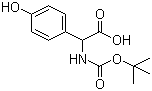 N-Boc-DL-4-羟基苯甘氨酸分子结构 (CAS 53249-34-6)