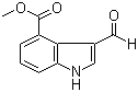 3-醛基-1H-吲哚-4-甲酸甲酯分子结构 (CAS 53462-88-7)
