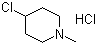 1-甲基-4-氯哌啶盐酸盐分子结构 (CAS 5382-23-0)