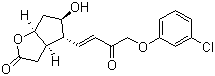 (3aR,4R,5R,6aS)-4-[(1E)-4-(3-氯苯氧基)-3-氧代-1-丁烯-1-基]六氢-5-羟基-2H-环戊并[b]呋喃-2-酮分子结构 (CAS 53872-62-1)