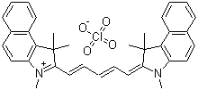 4,5:4',5'-二苯并-1,1',3,3,3',3'-六甲基吲哚二碳菁高氯酸盐分子结构 (CAS 54389-98-9)