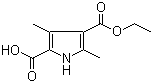 4-乙氧羰基-3,5-二甲基吡咯-2-羧酸分子结构 (CAS 5442-91-1)