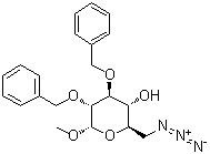 甲基 6-叠氮基-6-脱氧-2,3-二-O-(苯基甲基)-alpha-D-吡喃葡萄糖苷分子结构 (CAS 54522-58-6)