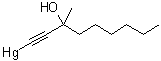 (3-羟基-3-甲基-1-壬炔基)汞分子结构 (CAS 5463-12-7)