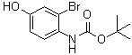 (2-溴-4-羟基苯基)氨基甲酸叔丁酯分子结构 (CAS 548771-40-0)