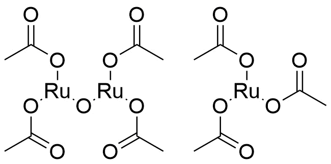 七(乙酸)氧化三钌分子结构 (CAS 55466-76-7)