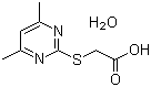 2-(羧基甲基硫代)-4,6-二甲基嘧啶一水合物分子结构 (CAS 55749-30-9)