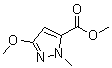 3-甲氧基-1-甲基-1H-吡唑-5-羧酸甲酯分子结构 (CAS 55781-86-7)
