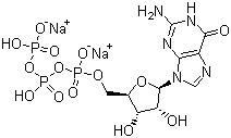 structure of CAS# 56001-37-7, Guanosine-5'-triphosphoric acid disodium salt;GTP.Na2
