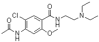 N-[2-(二乙基氨基)乙基]-2-甲氧基-4-乙酰氨基-5-氯苯甲酰胺分子结构 (CAS 5608-13-9)