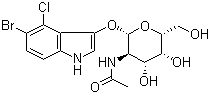 5-溴-4-氯-3-吲哚基 N-乙酰基-beta-D-氨基葡萄糖苷分子结构 (CAS 5609-91-6)