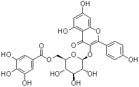 Kaempferol 3-O-(6-O-galloyl)-beta-D-glucopyranoside molecular structure (CAS 56317-05-6)