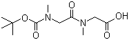 N-叔丁氧羰基-N-甲基甘氨酰-N-甲基甘氨酸分子结构 (CAS 56612-14-7)