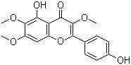 structure of CAS# 569-80-2, Penduletin;4',5-Dihydroxy-3,6,7-trimethoxyflavone; 5,4'-Dihydroxy-3,6,7-trimethoxyflavone; 6-Hydroxykaempferol 3,6,7-trimethyl ether