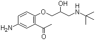 5'-氨基-2'-(3-(叔丁基氨基)-2-羟基丙氧基)苯乙酮分子结构 (CAS 56980-94-0)