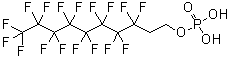 3,3,4,4,5,5,6,6,7,7,8,8,9,9,10,10,10-十七氟-1-癸醇磷酸二氢酯分子结构 (CAS 57678-03-2)