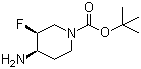 顺式-4-氨基-3-氟哌啶-1-甲酸叔丁酯分子结构 (CAS 577691-56-6)