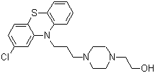 1-(2-羟乙基)-4-[3-(2-氯-10-吩噻嗪基)丙基]哌嗪分子结构 (CAS 58-39-9)