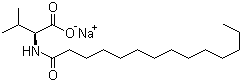 N-十四碳酰基-L-缬氨酸钠分子结构 (CAS 58185-39-0)
