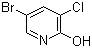 5-溴-3-氯-2-羟基吡啶分子结构 (CAS 58236-70-7)