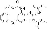 结构式 CAS# 58306-30-2, 非班太尔; 苯硫胍; N-{2-[2,3-双(甲氧基甲酰)-胍基]-5-(苯硫基)-苯基}-2-甲氧基乙酰胺