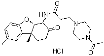 (4alpha,4abeta,9bbeta)-4-乙酰基-N-(1,2,3,4,4a,9b-六氢-8,9b-二甲基-3-氧代-4-二苯并呋喃基)-1-哌嗪丙酰胺单盐酸盐分子结构 (CAS 58323-10-7)