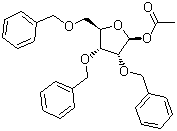 1-乙酰氧基-2,3,5-三苄氧基-D-呋喃核糖分子结构 (CAS 58381-23-0)
