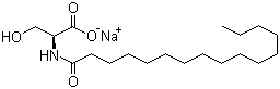 Sodium N-palmitoyl-L-serinate molecular structure (CAS 58725-46-5)