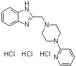 2-[[4-(2-吡啶基)-1-哌嗪基]甲基]-1H-苯并咪唑三盐酸盐分子结构 (CAS 587870-77-7)