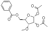 3-O-甲基-alpha-D-呋喃核糖 1,2-二乙酸酯 5-苯甲酸酯分子结构 (CAS 58800-57-0)