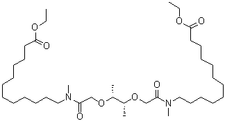 (-)-(R,R)-N,N'-[二(11-乙氧羰基)十一烷基]-N,N',4,5-四甲基-3,6-二氧代辛烷二酰胺分子结构 (CAS 58801-34-6)