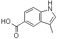 3-甲基-1H-吲哚-5-羧酸分子结构 (CAS 588688-44-2)