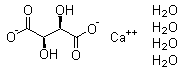 L-酒石酸钙四水合物分子结构 (CAS 5892-21-7)