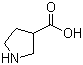吡咯烷-3-甲酸分子结构 (CAS 59378-87-9)