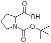结构式 CAS# 59433-50-0, 吡咯烷-1,2-二甲酸 1-叔丁酯