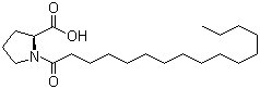1-(1-氧代十六烷基)-L-脯氨酸分子结构 (CAS 59441-32-6)