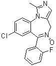 8-氯-6-(2-氟苯基)-1-甲基-4H-咪唑并[1,5-a][1,4]苯并二氮杂卓 5-氧化物分子结构 (CAS 59468-83-6)