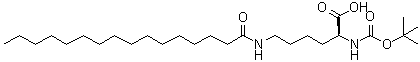N2-[(1,1-二甲基乙氧基)羰基]-N6-(1-氧代十六烷基)-L-赖氨酸分子结构 (CAS 59515-45-6)