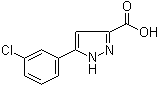 5-(3-Chlorophenyl)-1H-pyrazole-3-carboxylic acid molecular structure (CAS 595610-50-7)