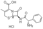 头孢氨苄盐酸盐分子结构 (CAS 59695-59-9)