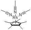 Tris(acetonitrile)[(1,2,3,4,5-eta)-1,2,3,4,5-pentamethyl-2,4-cyclopentadien-1-yl]rhodium molecular structure (CAS 59738-27-1)