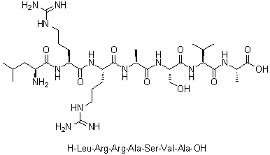 L-亮氨酰-L-精氨酰-L-精氨酰-L-丙氨酰-L-丝氨酰-L-缬氨酰-L-丙氨酸分子结构 (CAS 59785-91-0)