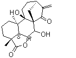 (4alpha,6alpha,7beta)-6,7,9-三羟基-15-氧代贝壳杉-16-烯-18-酸 gamma-内酯分子结构 (CAS 59885-89-1)