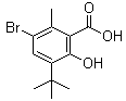 5-溴-3-叔丁基-6-甲基-2-羟基苯甲酸分子结构 (CAS 59889-29-1)