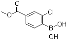 2-氯-4-(甲氧羰基)苯硼酸分子结构 (CAS 603122-80-1)