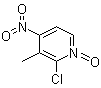 2-氯-3-甲基-4-硝基吡啶 1-氧化物分子结构 (CAS 60323-95-7)