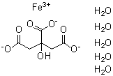枸橼酸铁五水合物分子结构 (CAS 6043-74-9)